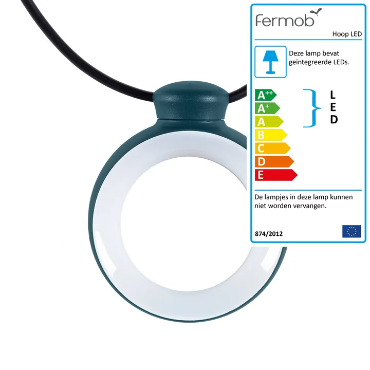 Hoop LED lichtslinger van Fermob in acapulco blauw