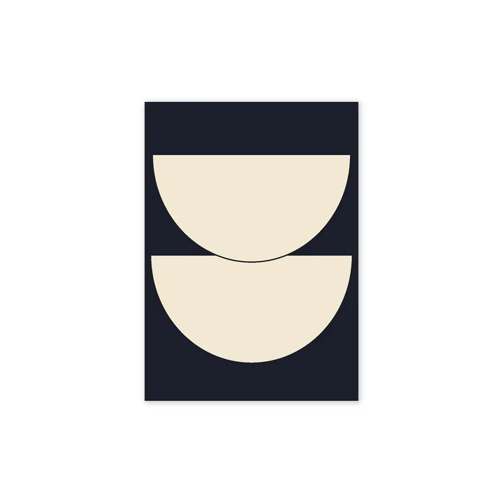 Half Circles I Poster, 30 x 40 cm, blauw van Paper Collective