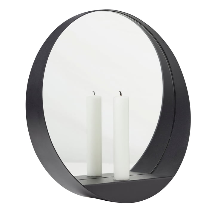 Glim Candle Wandspiegel Ø 28 cm vanaf Gejst in zwart