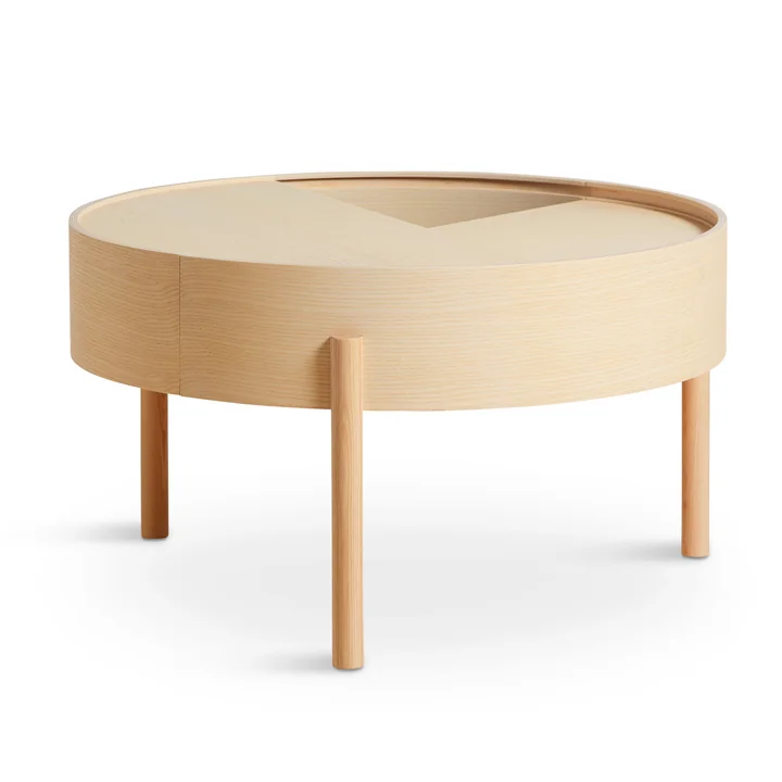 Arc Bijzettafel Ø 66 cm H 38 cm van Woud in geolied eiken