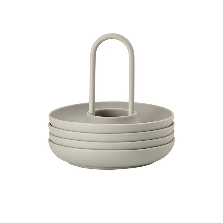 Singles Eierdopje met houder van Zone Denmark in mud (set van 4)