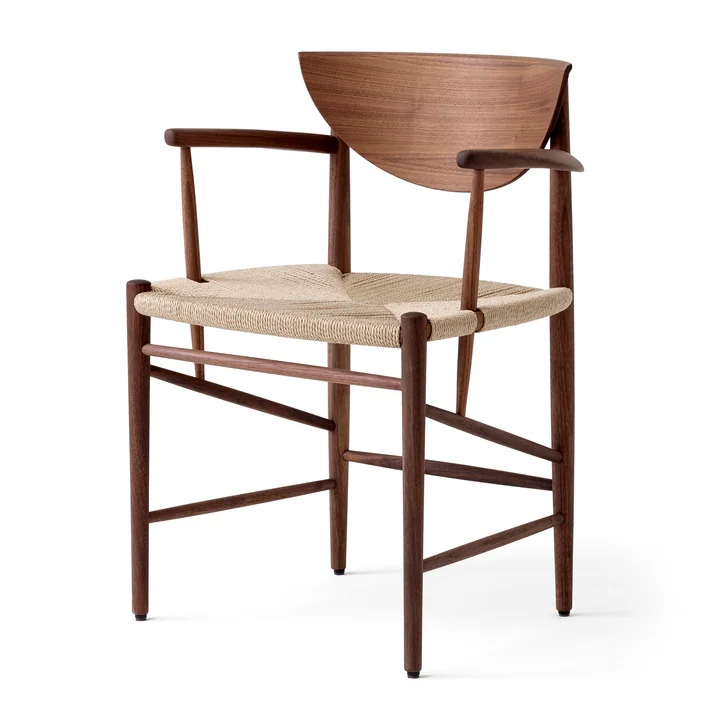 Drawn HM4 Fauteuil van & tradition in walnoot geolied / papieren koord natuurlijk