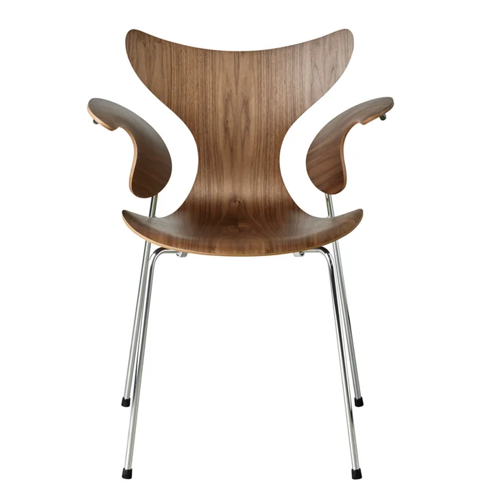Lily fauteuil van Fritz Hansen in walnoot / chroom