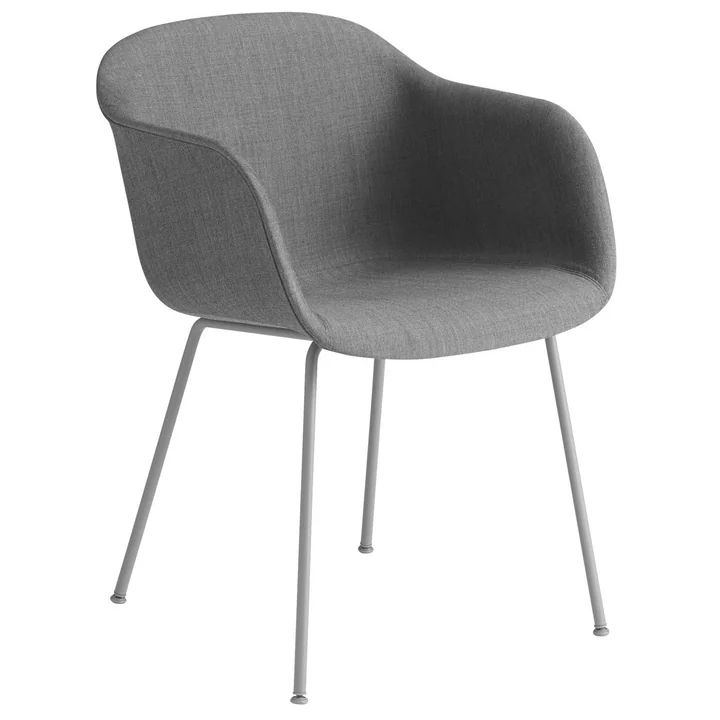 Fiber Chair Tube Base , grijs / Remix 133 door Muuto