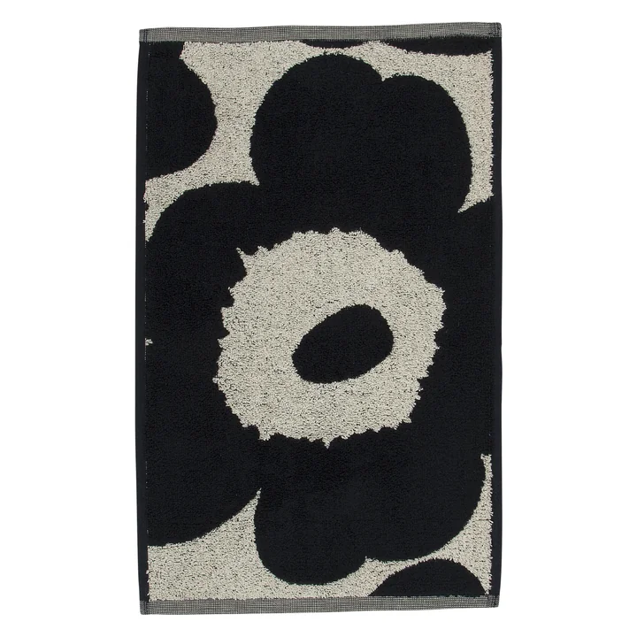Unikko Jacquard gastendoekje 30 x 50 cm van Marimekko in katoen wit/donkerblauw