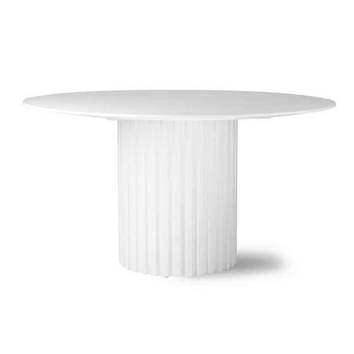 HKliving - Pillar Ronde eettafel, Ø 140 cm, wit