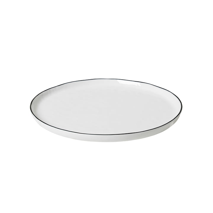 Ontbijtbord Salt Ø 22 cm, wit / zwart van Broste Copenhagen