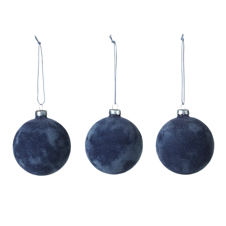 Alcan Kerstballen, donkerblauw (set van 3) van Broste Copenhagen