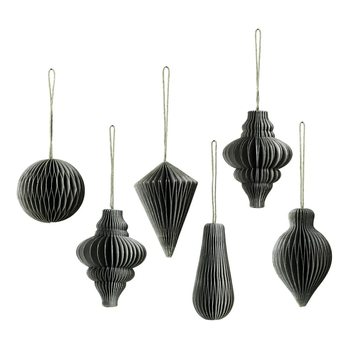 Christmas Mix Decoratieve hanger, Ø 5 x H 7 cm, tijm (set van 6) by Broste Copenhagen