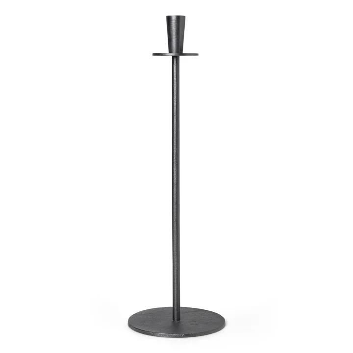 Hoy Gegoten kandelaar H 55 cm, zwart van Ferm Living