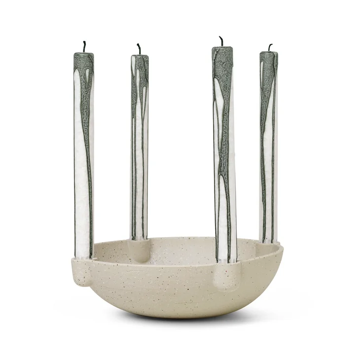 Bowl kandelaar, Ø 27 x H 6.8 cm, lichtgrijs van Ferm Living