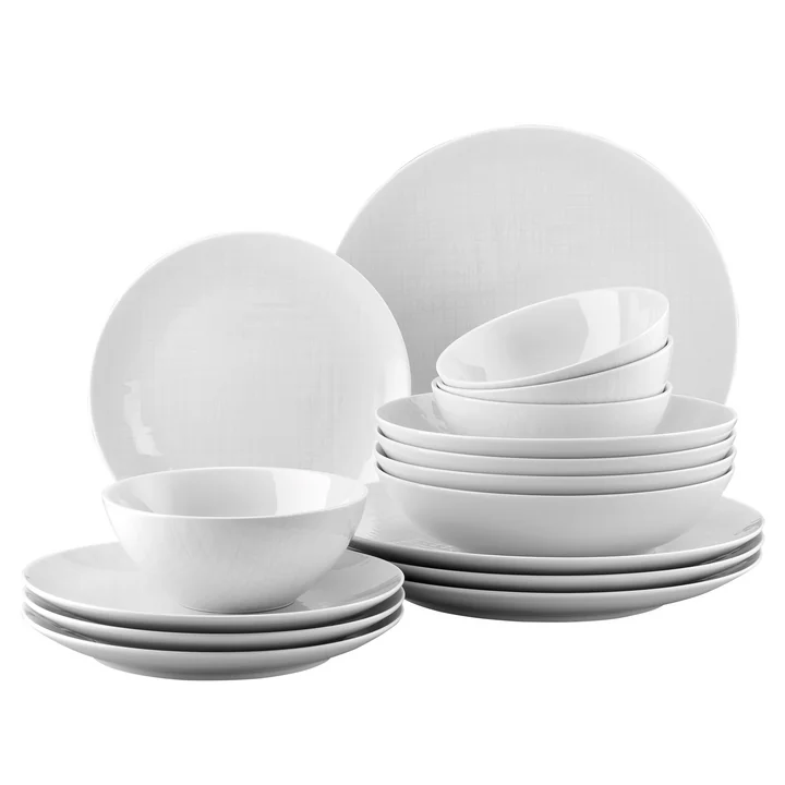 Mesh wit servies, graangewassenkom (set van 16) door Rosenthal