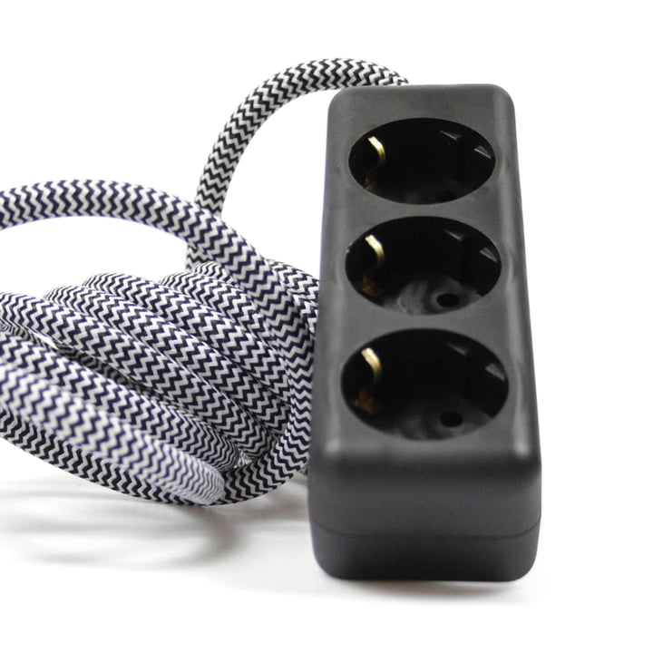 Verlengsnoer 3-voudig stopcontact, Zebra Skin (TT-90) van NUD Collection