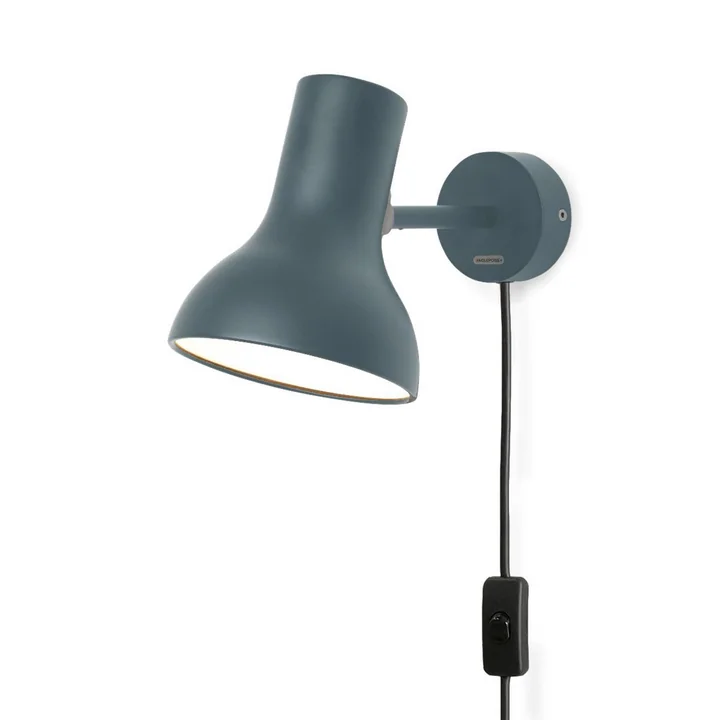 Type 75 Mini Wandlamp, light slate grey (met kabel) van Anglepoise