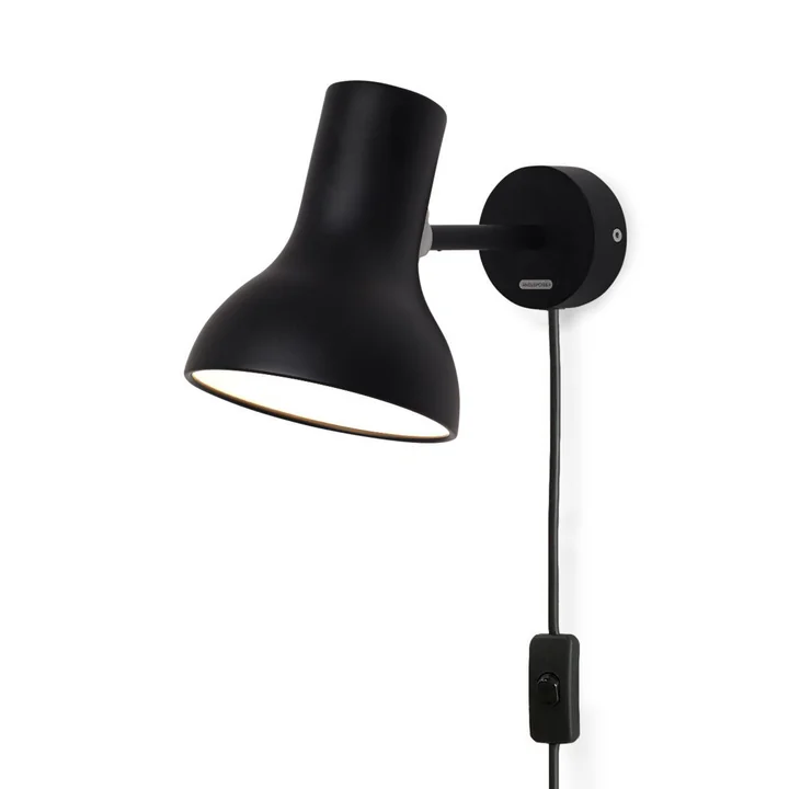Type 75 Mini Wandlamp, jet black (met kabel) van Anglepoise