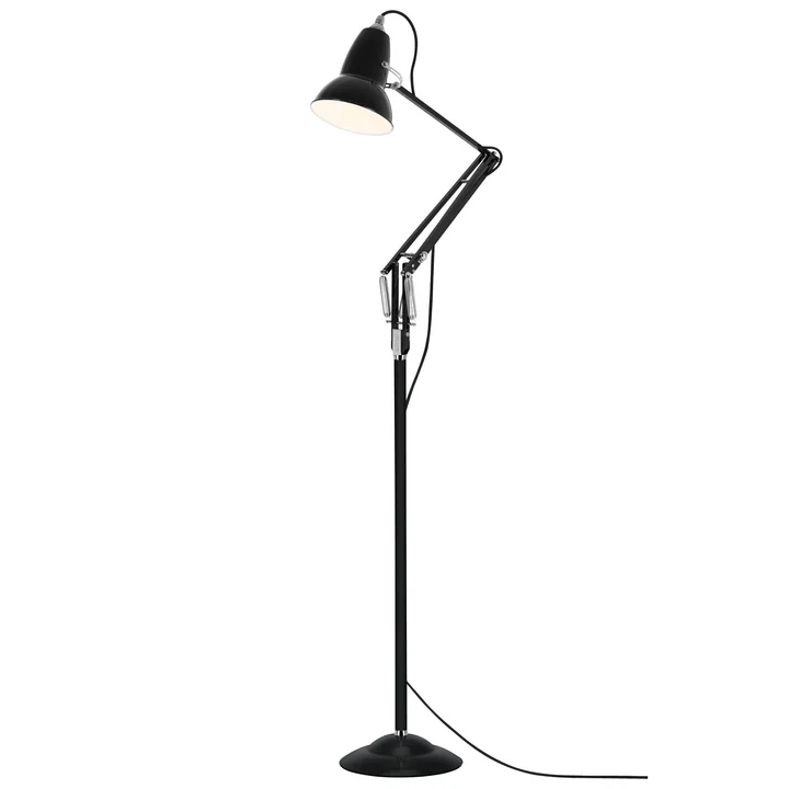 Original 1227 Vloerlamp, jet black (kabel: zwart) by Anglepoise