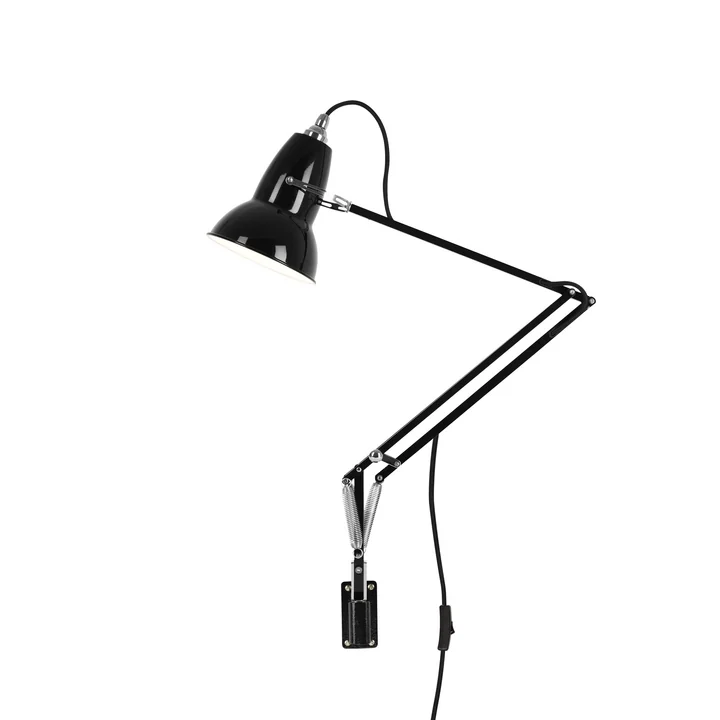 Original 1227 Wandlamp met wandhouder, jet black (kabel: zwart) van Anglepoise .