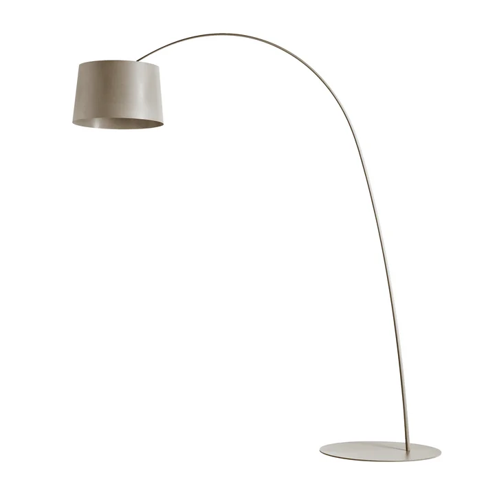 De Twiggy booglamp, dimbaar, grijsbeige van Foscarini