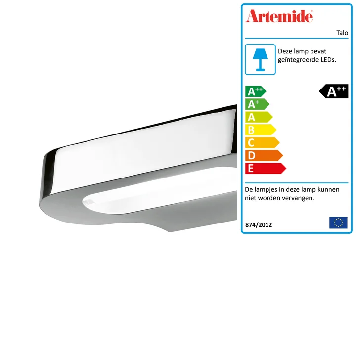 LED wandlamp Talo, 2700K / glanzend chroom van Artemide
