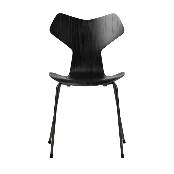 Grand Prix stoel van Fritz Hansen in zwart gekleurd essen / zwart frame