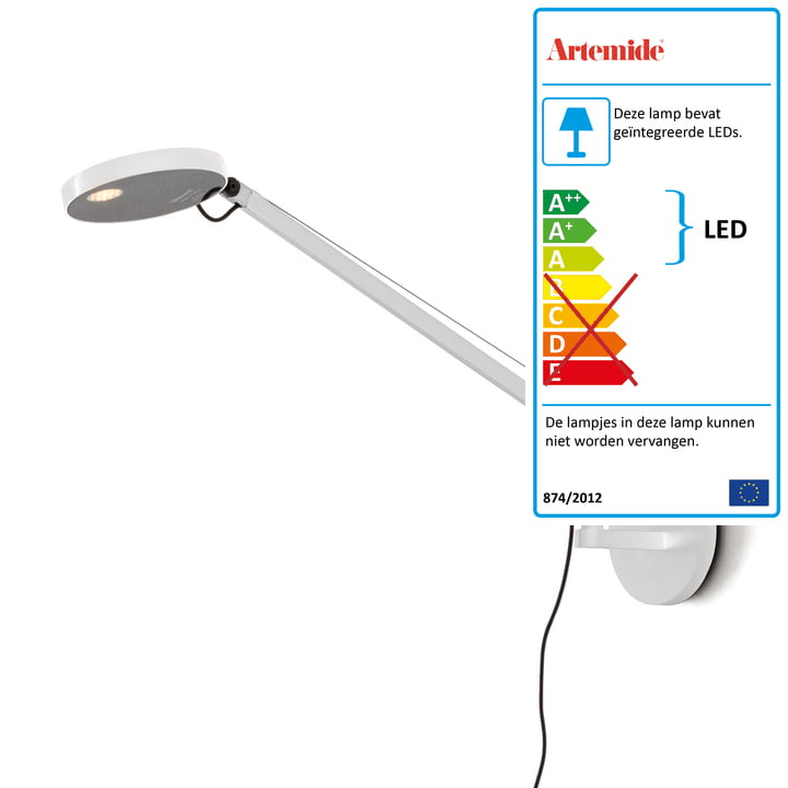 Demetra Micro LED-wandlamp van Artemide in wit