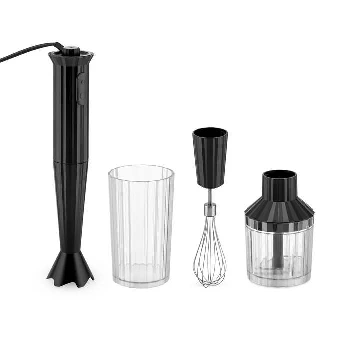 De Plissé handmixerset, zwart van Alessi
