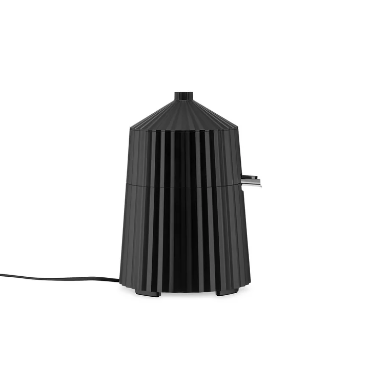 De Plissé elektrische citruspers, zwart van Alessi