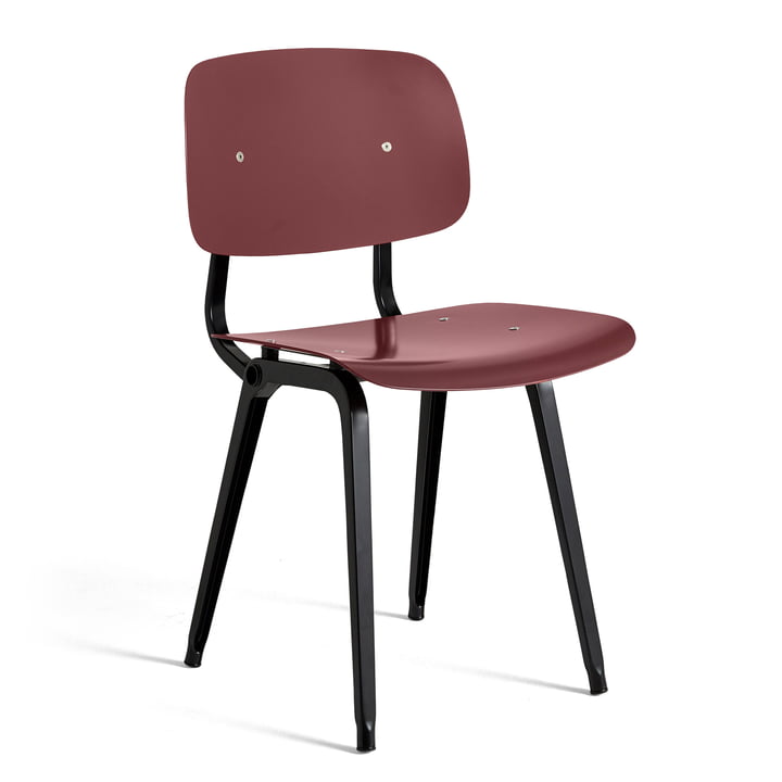 De Revolt Chair, zwart / plum red van Hay