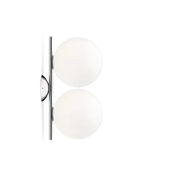 IC C / W1 DOUBLE wand- en plafondlamp, chroom van Flos