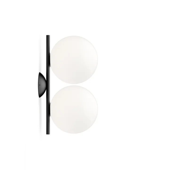 IC C / W1 DOUBLE wand- en plafondlamp, zwart van Flos