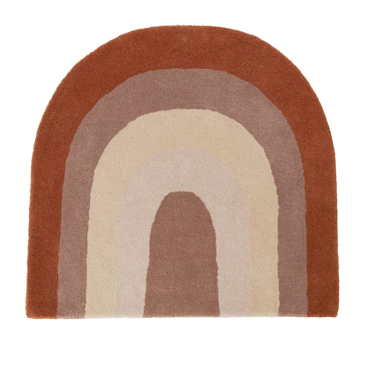 Het Regenboogkindertapijt, 88 x 90 cm, chocolade door OYOY