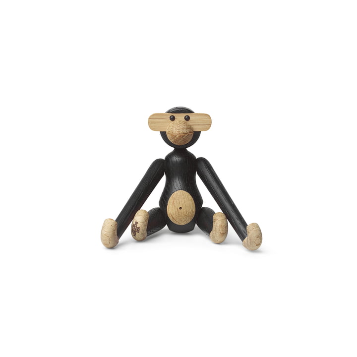 Houten Monkey mini van Kay Bojesen in zwart gebeitst eikenhout