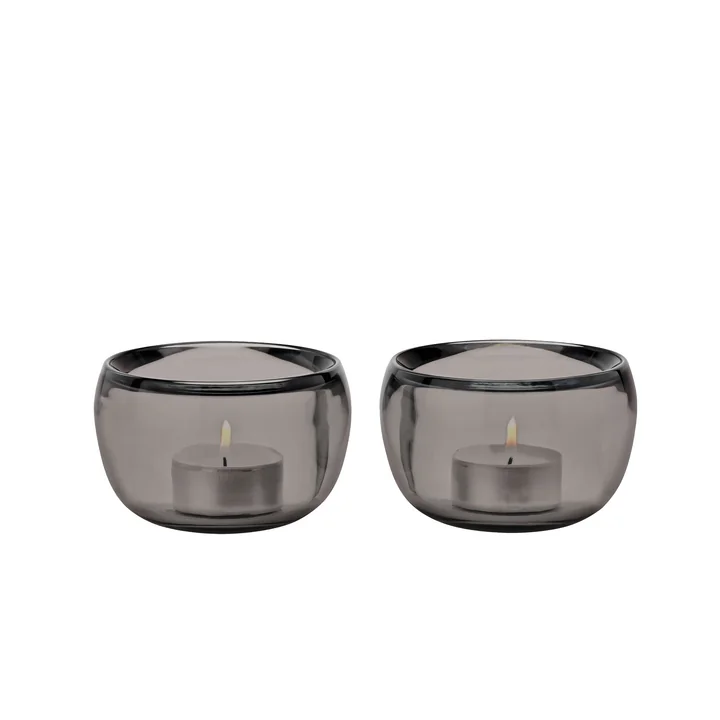 De Ora theelichthouders, (set smoke van 2) van Stelton