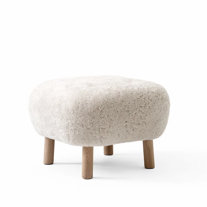 De Pouf ATD1, Sheep Moonlight / Oak wit gepigmenteerd van & tradtion