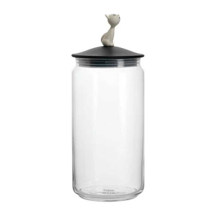 De Miò container voor kattenvoer, zwart door Alessi