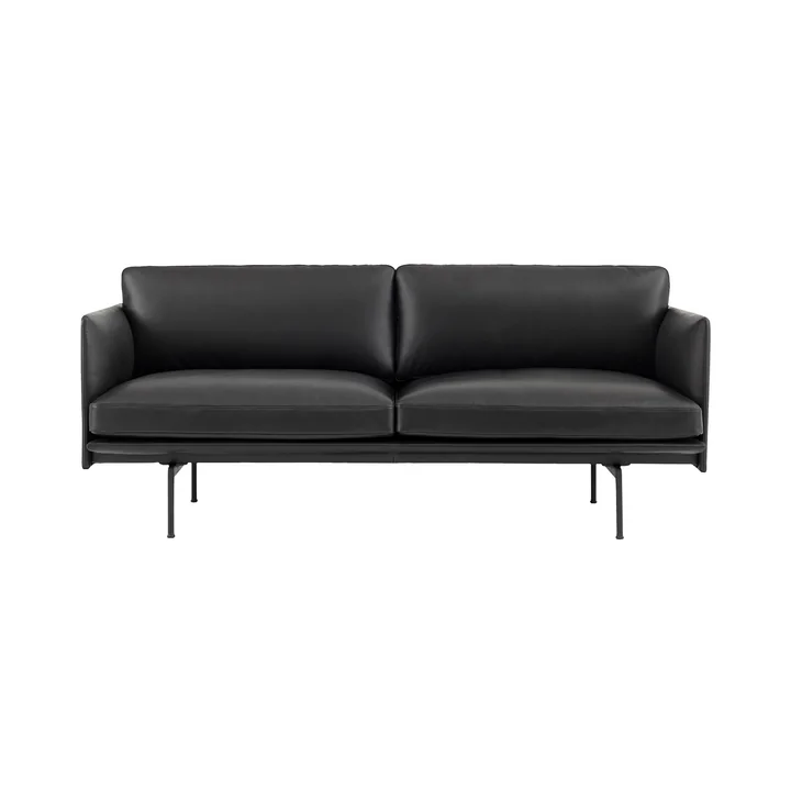 De Outline Muuto Sofa 2-zits uit in zwart