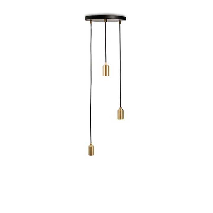 Brass Triple Hanglamp, zwart / messing by Tala