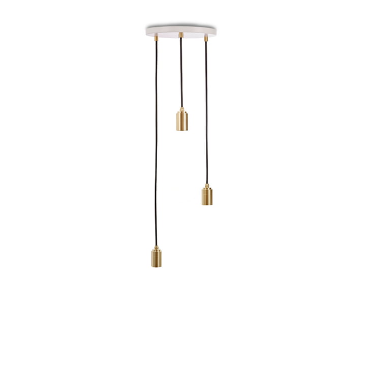De Brass Triple hanglamp, wit / messing by Tala