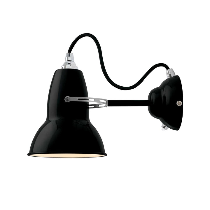 Original 1227 Wandlamp, kabel zwart, Jet Black by Anglepoise