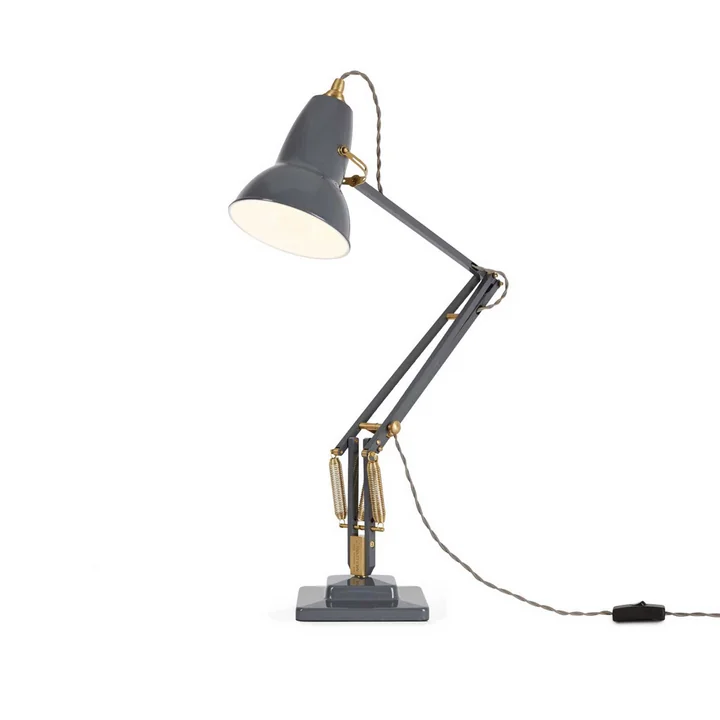 Original 1227 Messing tafellamp van Anglepoise in Elephant Grey