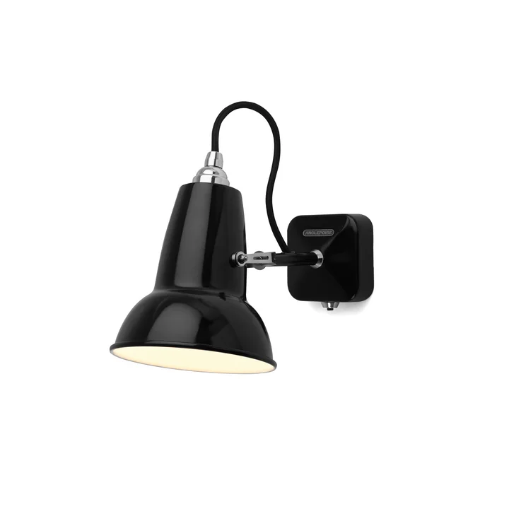 Original 1227 Mini wandlamp, kabel zwart, Jet van Anglepoise