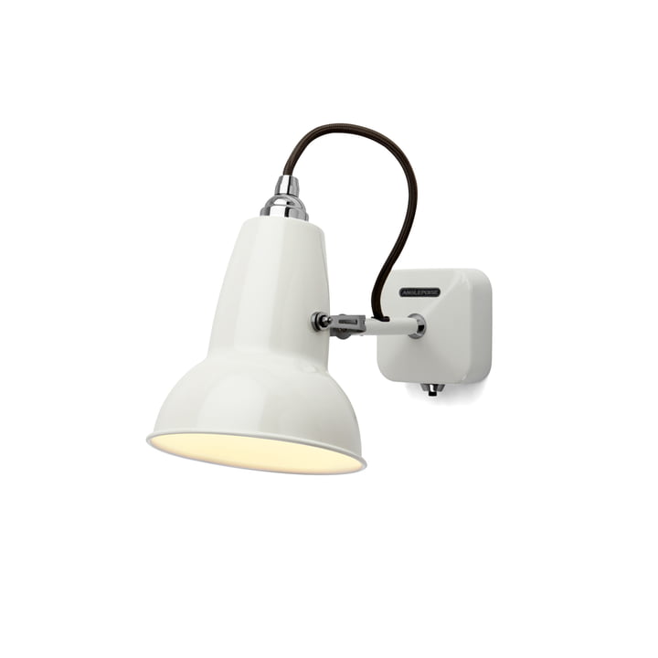 Original 1227 Mini wandlamp, kabel zwart, Linnen Wit van Anglepoise