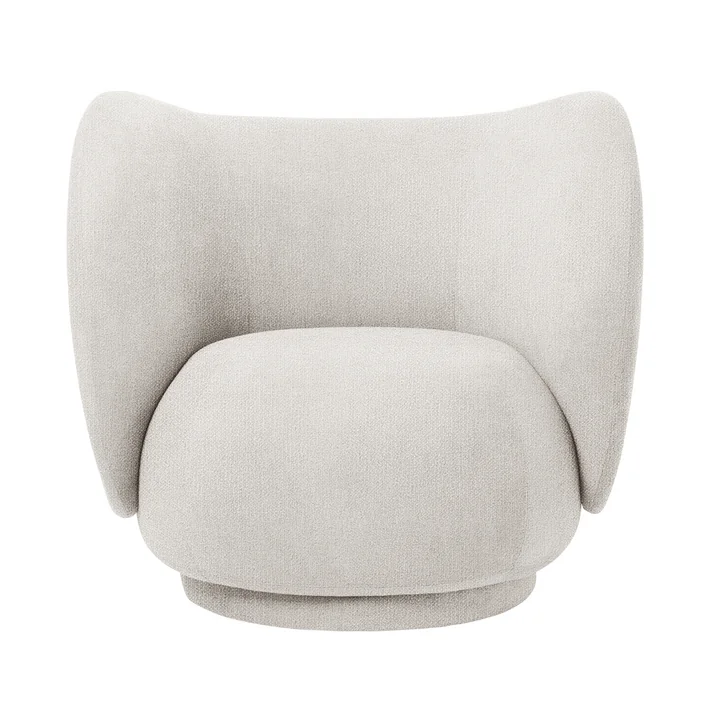 Rico Lounge Chair De van Ferm Living in bouclé gebroken wit