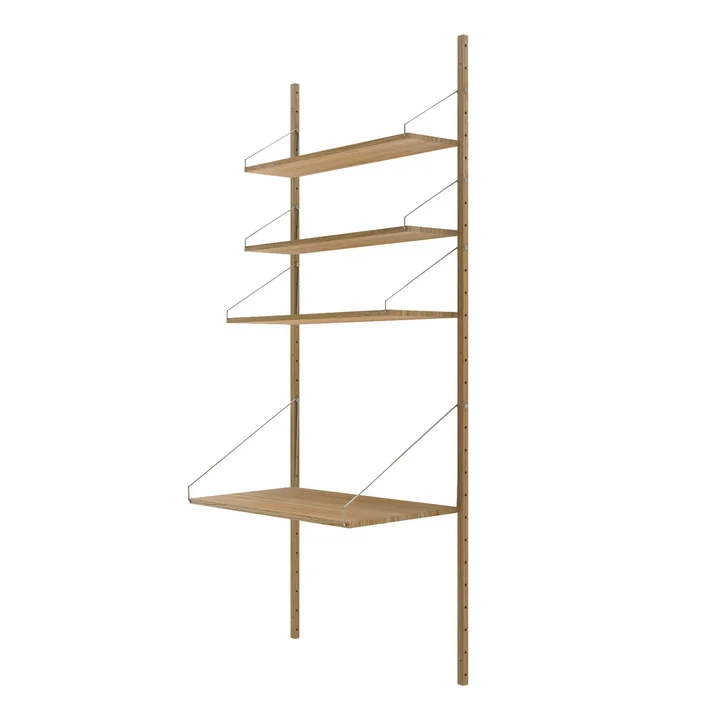 Library Plank H 185,2 cm, geoliede eik (bureaudeel) van Frama