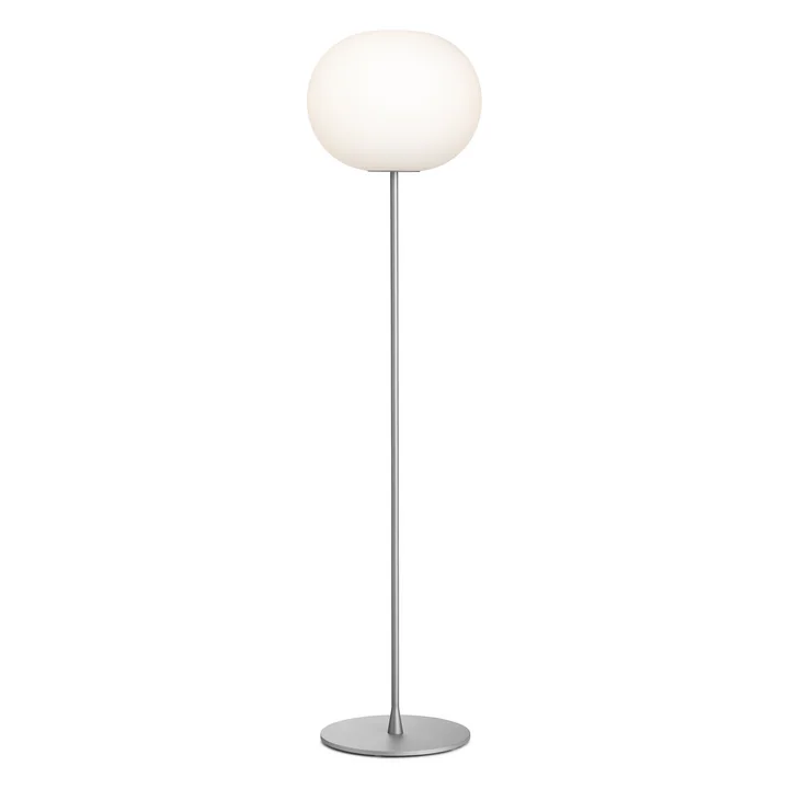 De Glo Ball F 3 vloerlamp van Flos in zilver