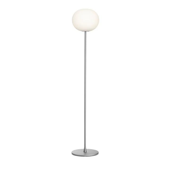 De Glo Ball F 2 vloerlamp van Flos in zilver mat