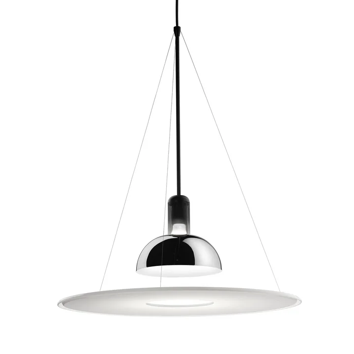 De Frisbi hanglamp van Flos in chroom