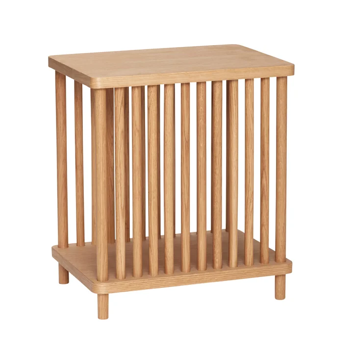 Bijzettafel met stutten, rechthoekig, 42 cm hoog, natuurlijke eik van Hübsch Interior