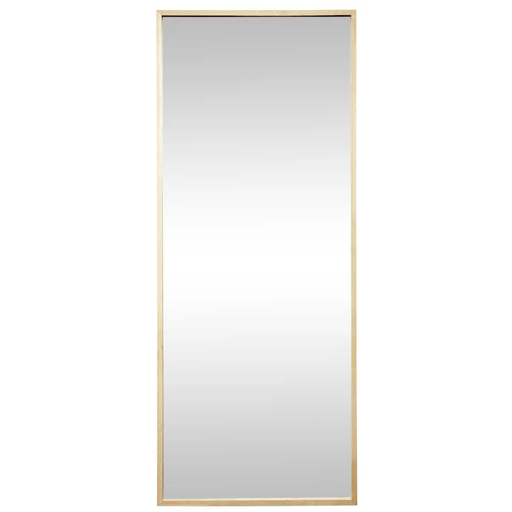 De wandspiegel rechthoekig van Hübsch Interior met eikenhouten lijst