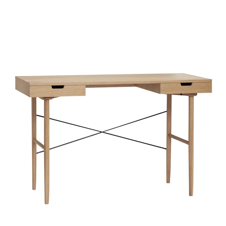 Bureau met 2 vakken, LxB 120 x 55 cm, eik, naturel van Hübsch Interior